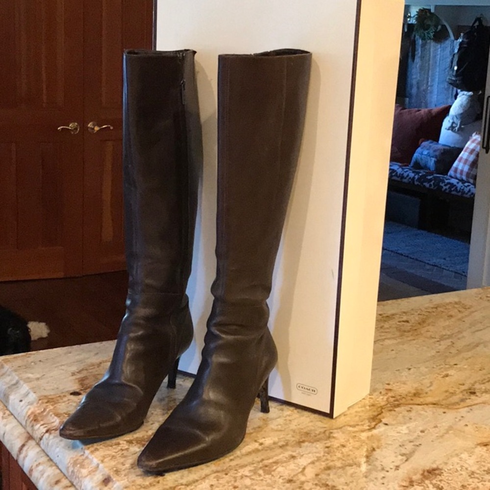 Coach Brown leather knee-high boots 8.5B